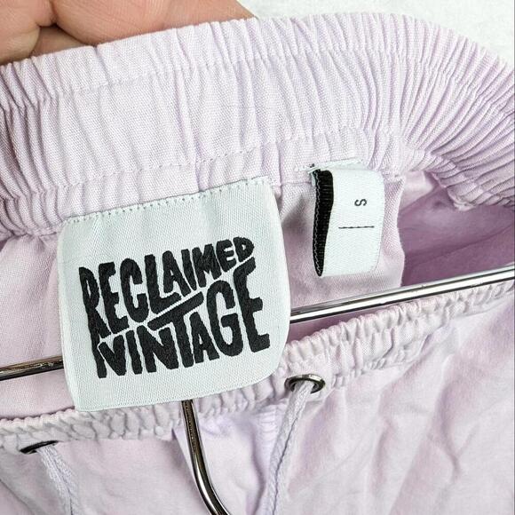 Reclaimed Vintage Shorts Small Lilac Pale Soft Purple Pull on 100% Cotton Short - Picture 9 of 12